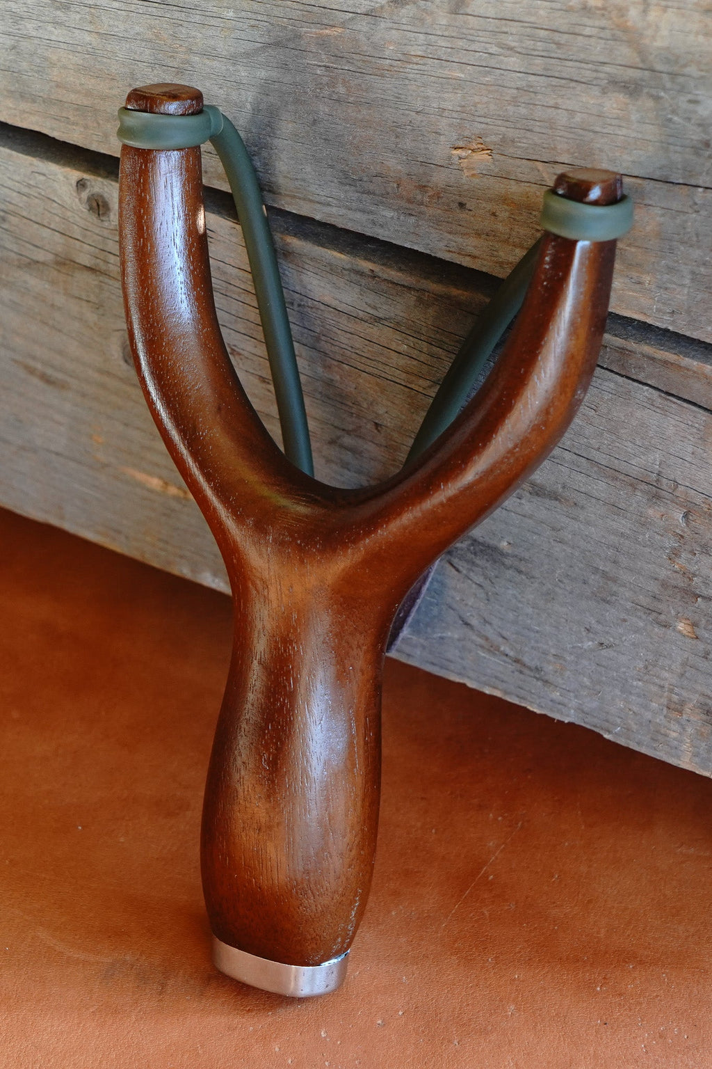 Classic Hardwood Slingshot With Metal Cap - Traditional Design