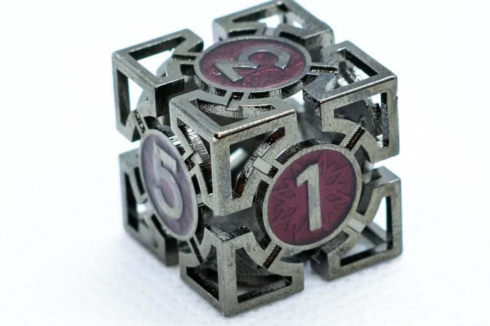 Single d6/d20 Black w/Maroon Deadly Arrow Dice - d6