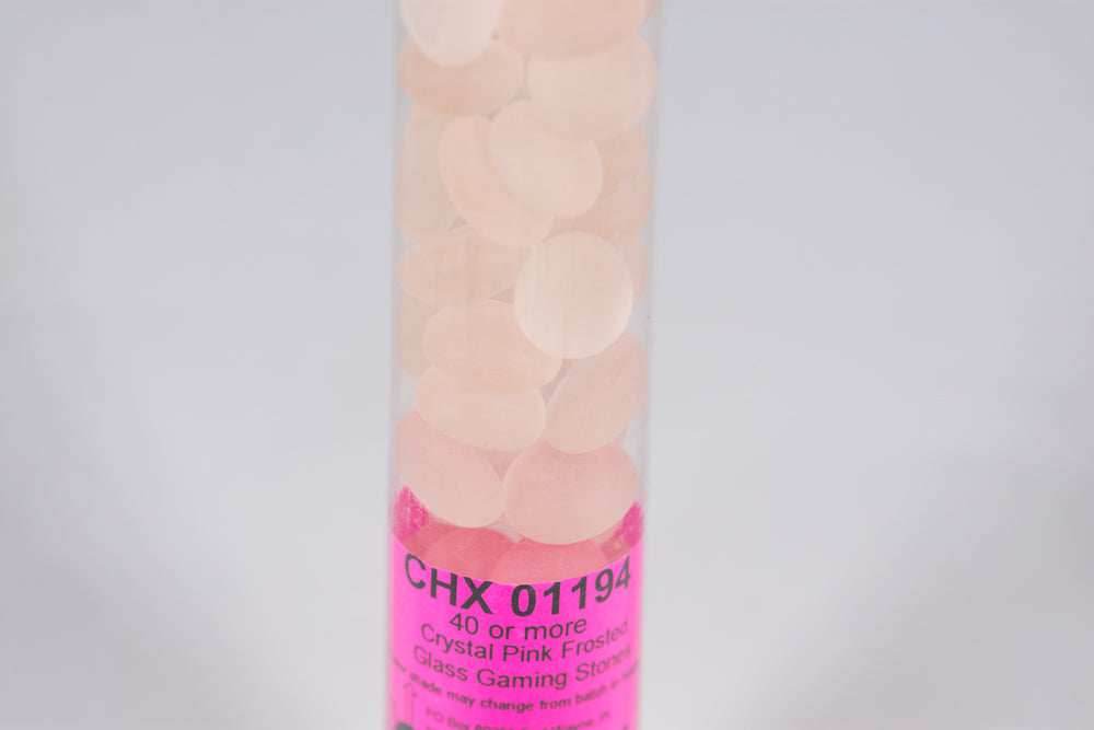 40+ Crystal Pink Frosted Glass Gaming Stones Counters - 