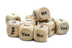 Yes/No Dice Wooden 16mm d6 w/Black Rounded Corners (sold per die) - Wood Dice - 