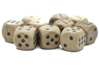 Birds-Eye Wooden 16mm d6 Dice w/ Black Dots Rounded Corners (sold per die) - Wood Dice - 
