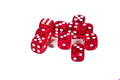 Translucent 16mm Pipped d6 Dice Red/Orange/Yellow/Green/Blue/Purple/Clear/Black/Pink (sold by the piece) - red