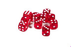 Translucent 16mm Pipped d6 Dice Red/Orange/Yellow/Green/Blue/Purple/Clear/Black/Pink (sold by the piece) - red