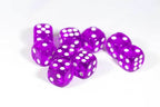 Translucent 16mm Pipped d6 Dice Red/Orange/Yellow/Green/Blue/Purple/Clear/Black/Pink (sold by the piece) - purple