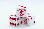 Year of the Tiger Opaque White w/Red 16mm d6 Dice on the '1' side (sold per die) - 