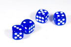 Translucent 16mm Pipped d6 Dice Red/Orange/Yellow/Green/Blue/Purple/Clear/Black/Pink (sold by the piece) - blue