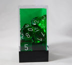 Translucent 7-Die Chessex Sets Made in Germany -Red, Blue, Green, Teal, Purple- - Teal