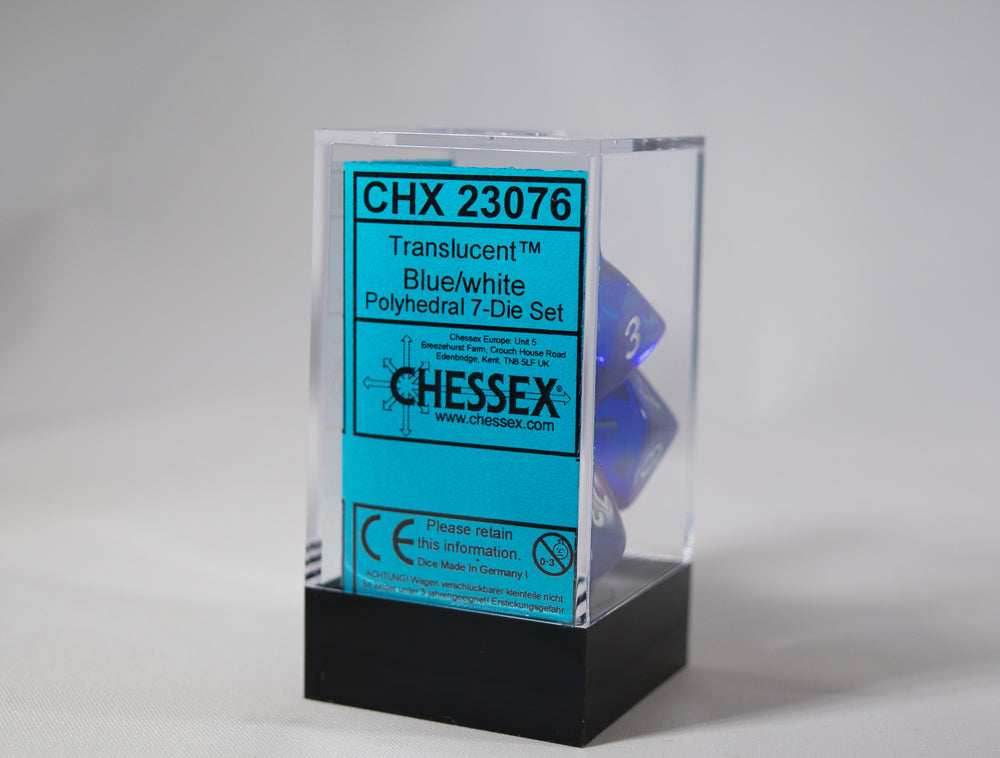 Translucent 7-Die Chessex Sets Made in Germany -Red, Blue, Green, Teal, Purple- - Teal