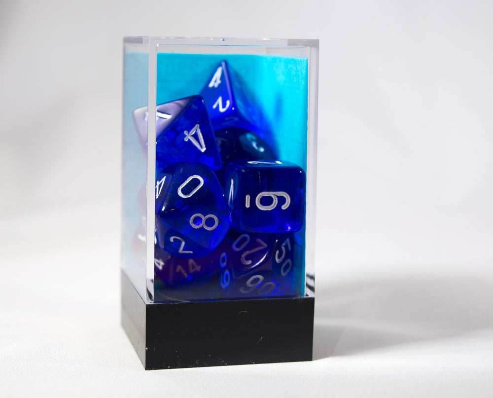 Translucent 7-Die Chessex Sets Made in Germany -Red, Blue, Green, Teal, Purple- - Teal