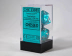 Translucent 7-Die Chessex Sets Made in Germany -Red, Blue, Green, Teal, Purple- - Teal