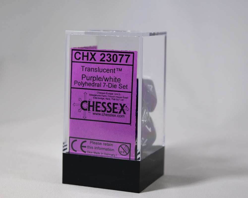 Translucent 7-Die Chessex Sets Made in Germany -Red, Blue, Green, Teal, Purple- - Teal