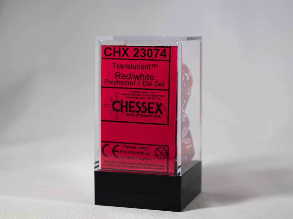 Translucent 7-Die Chessex Sets Made in Germany -Red, Blue, Green, Teal, Purple- - Teal