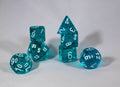 Translucent 7-Die Chessex Sets Made in Germany -Red, Blue, Green, Teal, Purple- - Teal