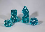 Translucent 7-Die Chessex Sets Made in Germany -Red, Blue, Green, Teal, Purple- - Teal