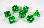 Translucent 7-Die Chessex Sets Made in Germany -Red, Blue, Green, Teal, Purple- - Teal