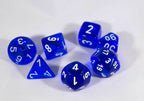 Translucent 7-Die Chessex Sets Made in Germany -Red, Blue, Green, Teal, Purple- - Teal