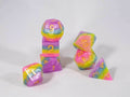 Opaque Festive Easter Purple Blue Poly Dice Set with Gold (7) RPG DnD HdDice - 