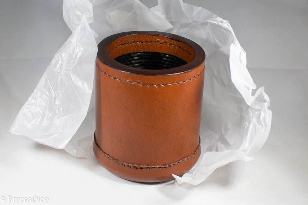 Handmade Leather Dice Cup (Light Brown) - 