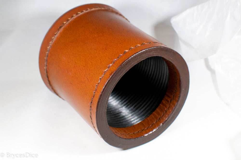 Handmade Leather Dice Cup (Light Brown) - 