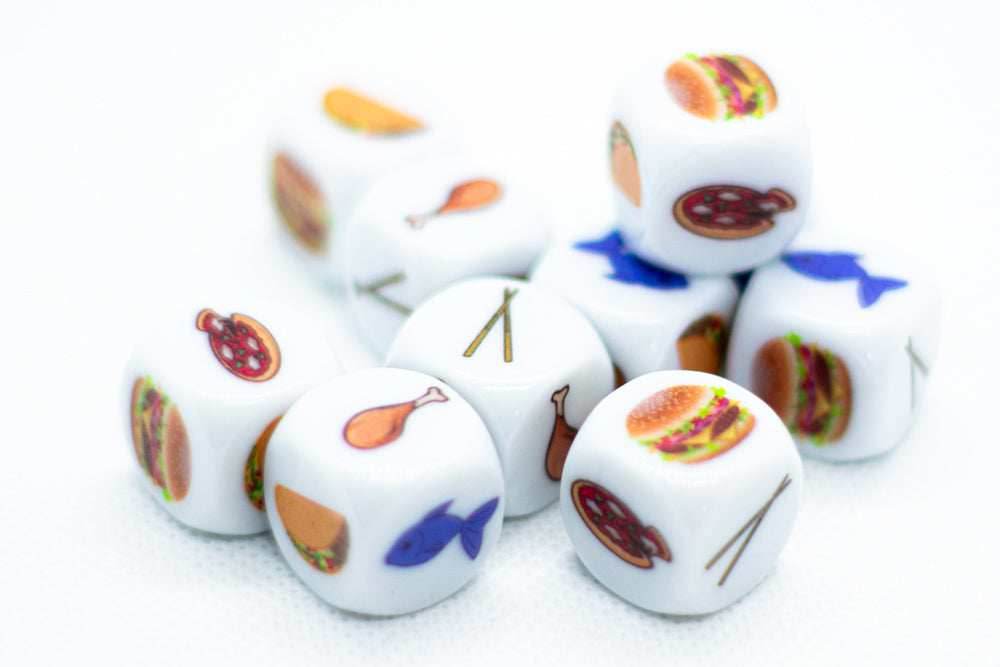 Food Dice d6 | Decide What to Eat Dice 6-Sided 16mm Foodie Dice - 1 Dice