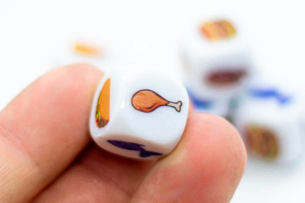 Food Dice d6 | Decide What to Eat Dice 6-Sided 16mm Foodie Dice - 1 Dice