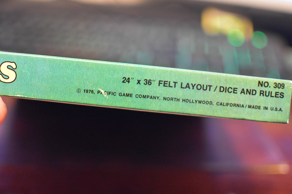 Pacific Gaming Co. Craps Game 1976 Felt Layout/Pacific 24" x 36"