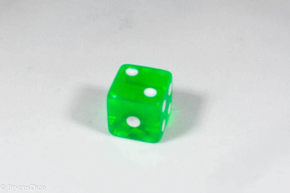 Square Corner 16mm Translucent Dice (Red/Orange/Yellow/Green/Blue/Purple) *sold by the piece - Green
