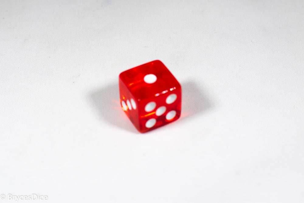 Square Corner 16mm Translucent Dice (Red/Orange/Yellow/Green/Blue/Purple) *sold by the piece - Red