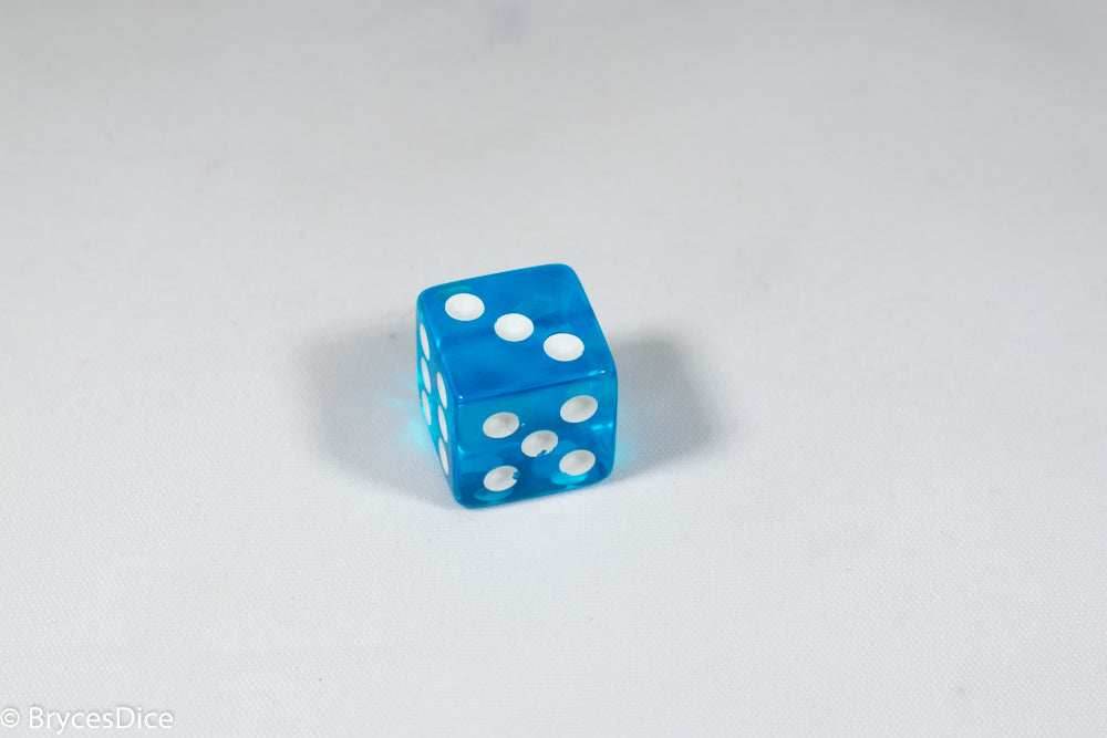 Square Corner 16mm Translucent Dice (Red/Orange/Yellow/Green/Blue/Purple) *sold by the piece - Blue