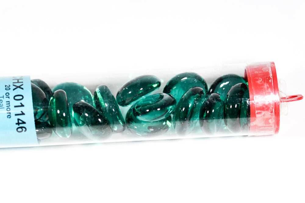 20+ Teal Glass Gaming Stones Counters - 