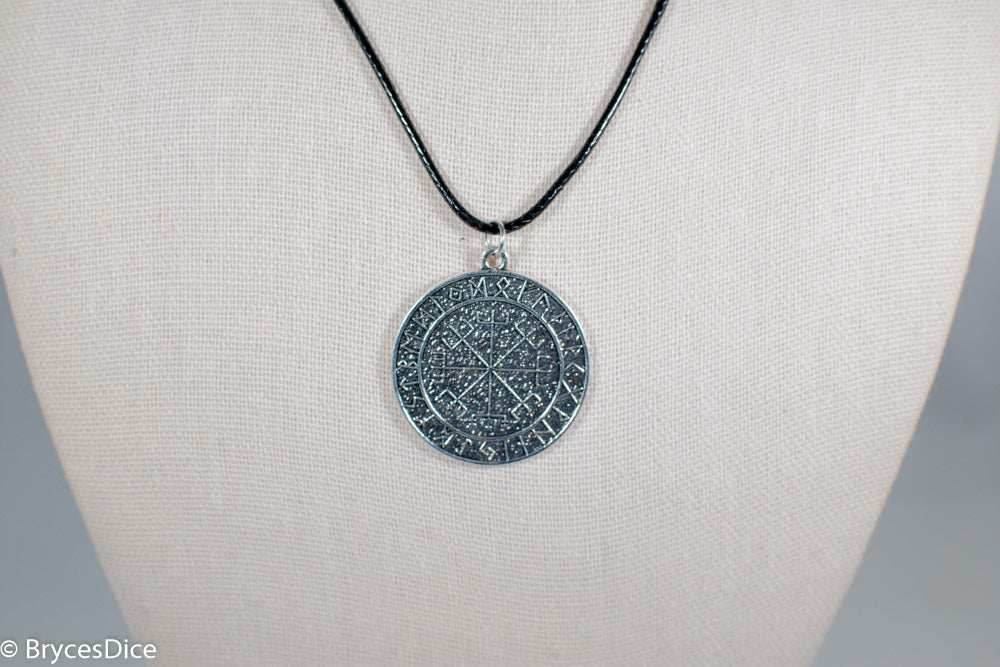 Silver Viking Icelandic Vegvisir Helmet In Runic Circle Pendant Compass Amulet Necklace - 
