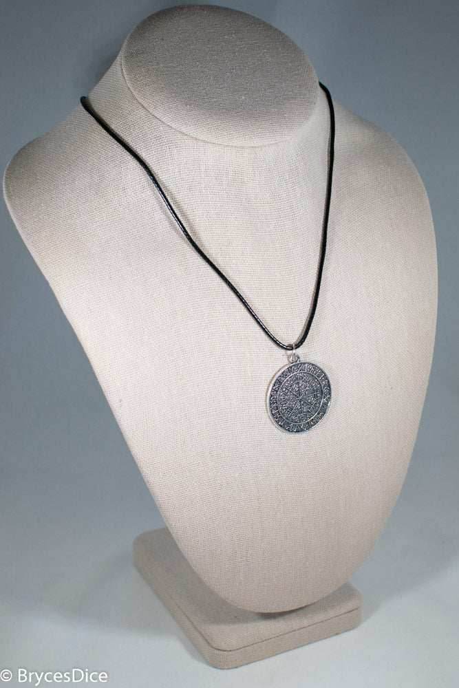 Silver Viking Icelandic Vegvisir Helmet In Runic Circle Pendant Compass Amulet Necklace - 