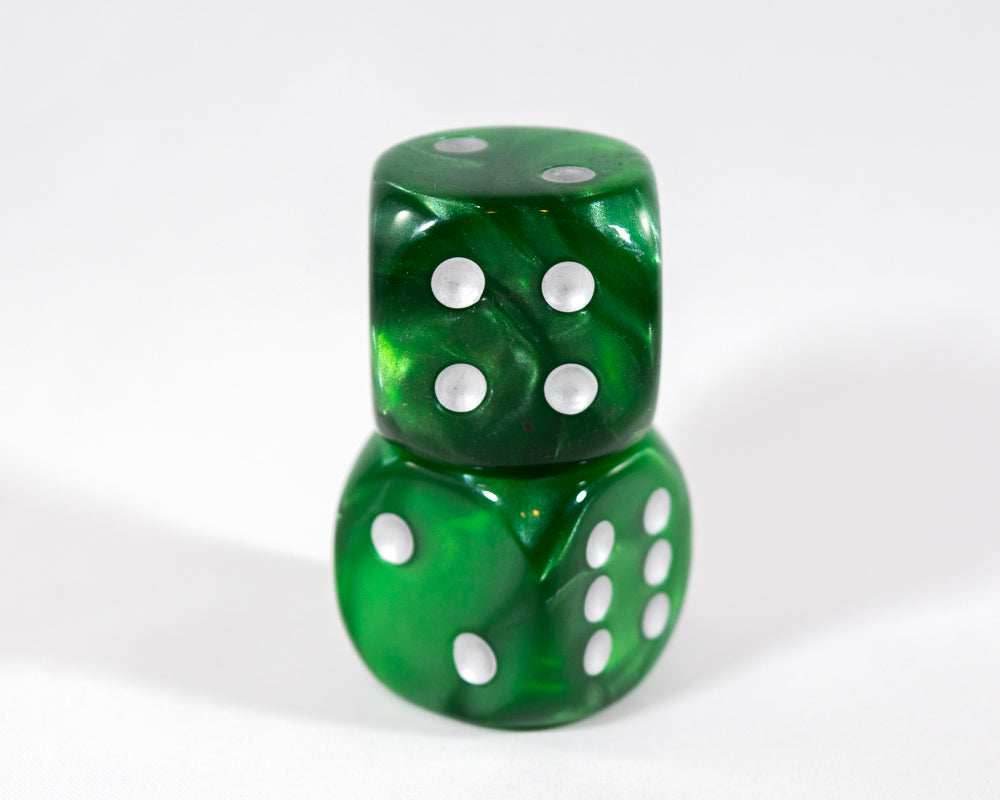 OOP Rare 30mm Velvet Dark Green Dice Silver Pips by Chessex Out of Print (Sold per piece) - 
