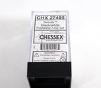 Chessex Polyhedral 7 Die Nebula Black w/ White Numbers Set Of 7 Dice CHX 27408 - 