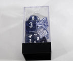 Chessex Polyhedral 7 Die Nebula Black w/ White Numbers Set Of 7 Dice CHX 27408 - 