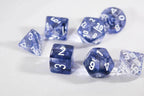 Chessex Polyhedral 7 Die Nebula Black w/ White Numbers Set Of 7 Dice CHX 27408 - 