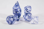 Chessex Polyhedral 7 Die Nebula Black w/ White Numbers Set Of 7 Dice CHX 27408 - 