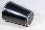 Handmade Leather Dice Cup (Black w/Purple Lining) - 