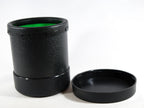 Dice Cup 3.6" D X 4"H Green Felt with Tough Plastic Exterior with Faux Leather Look and Lid