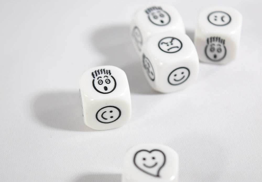 Kids Smiley Face Emoji Dice Happy, Sad, Love, Scared, Mad, Upset Emoji - 