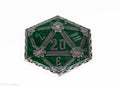 Silver Green Enamel Effect D20 Metal Coins d2 - 