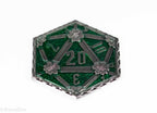 Silver Green Enamel Effect D20 Metal Coins d2 - 