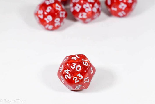 d30 Red Pearlescent Single Die 30 Side's by Chessex (per die) - 