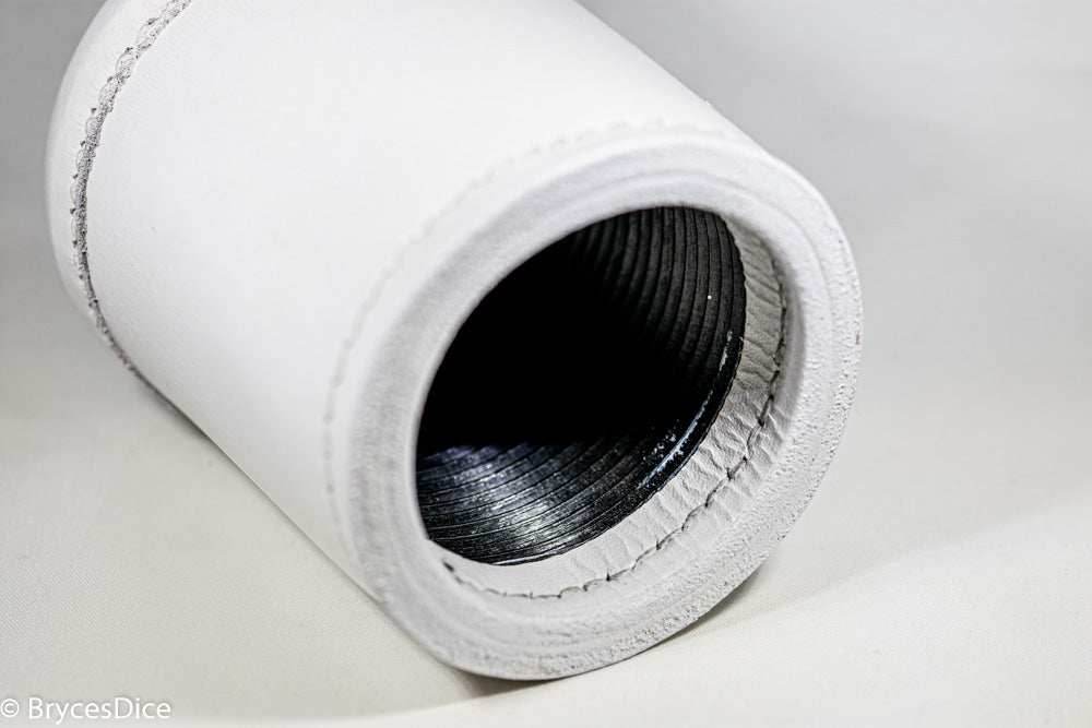 Handmade Leather Dice Cup (White) - 