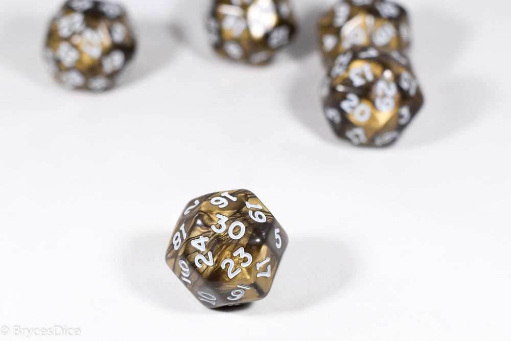 d30 Antique Bronze Pearlescent Single Die 30 Side's by Chessex (per die) - 