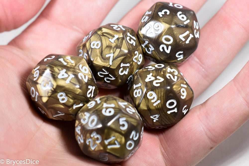 d30 Antique Bronze Pearlescent Single Die 30 Side's by Chessex (per die) - 