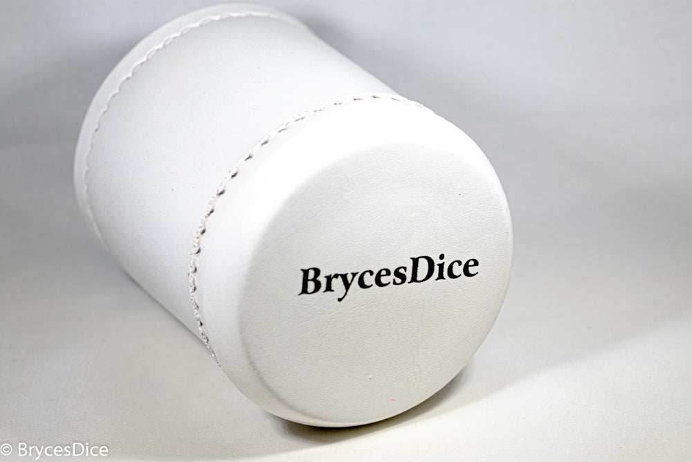 Handmade Leather Dice Cup (White) - 