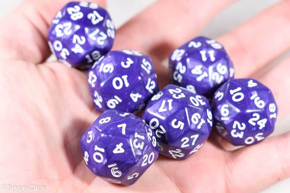 d30 Purple Pearlescent Single Die 30 Side's by Chessex (per die) - 
