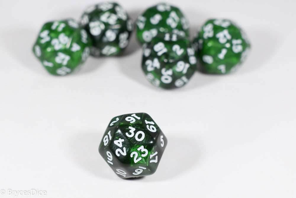 d30 Green Pearlescent Single Die 30 Side's by Chessex (per die) - 