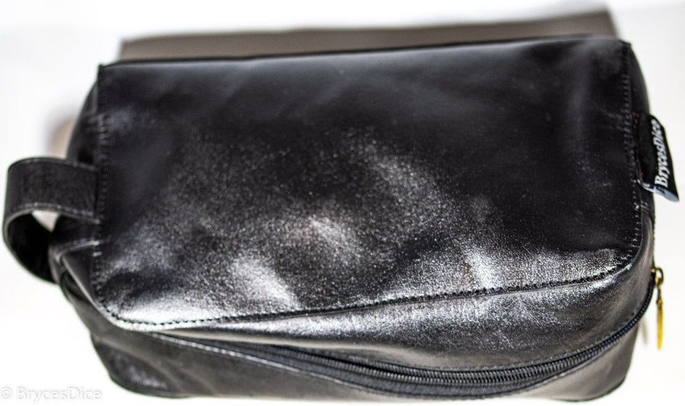 "Traveler" Leather Dice Bag / Purse (Black)